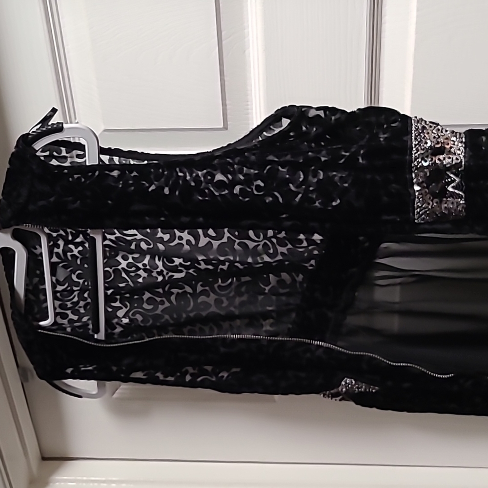 Leapard velour beaded vest